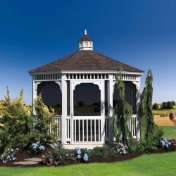 A homeowner has an octagonal gazebo