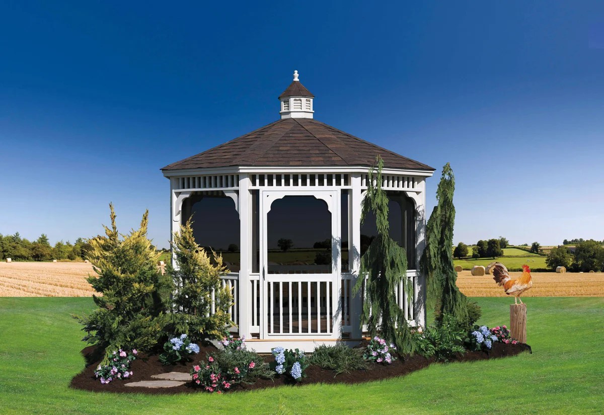 A homeowner has an octagonal gazebo