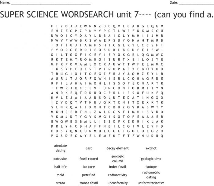 Earth science word search answers key