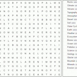 Earth science word search answers key