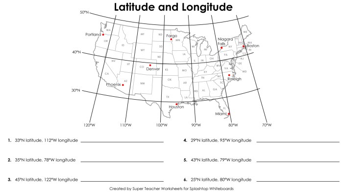 Longitude and latitude practice worksheet